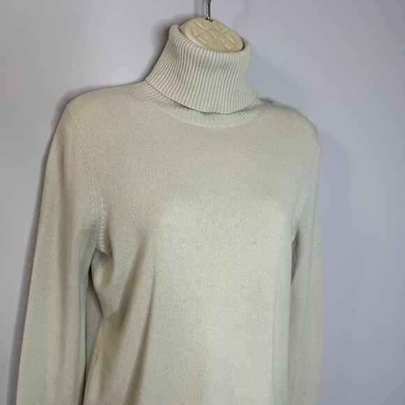 Theory Cashmere Turtleneck Sweater Pullover Lightweight Periwinkle Light Green M - Picture 2 of 9
